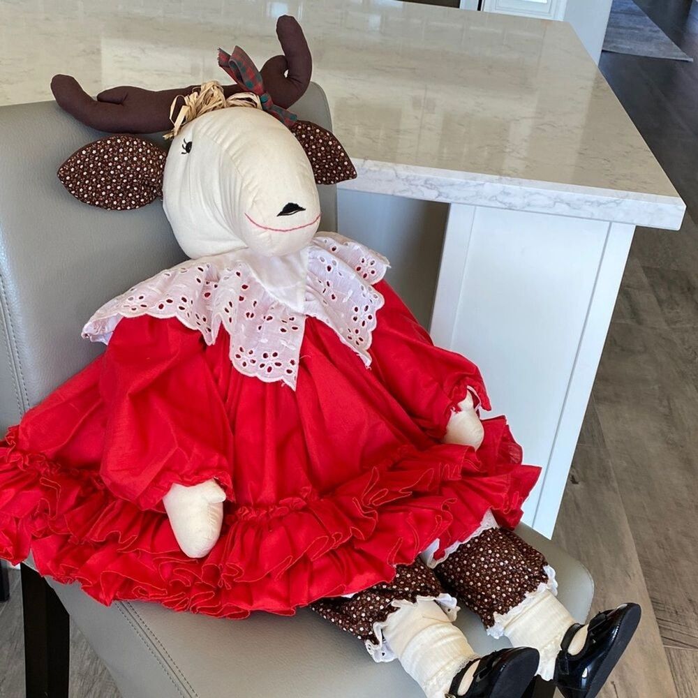 Christmas Reindeer Large Cloth Doll